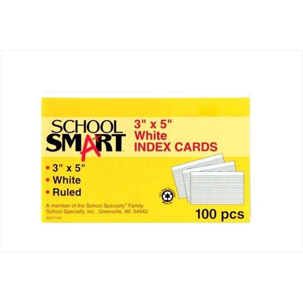 School Smart School Smart 088714 5 x 8 In. Blank Heavyweight Plain Index Card; White; Pack - 100 88714
